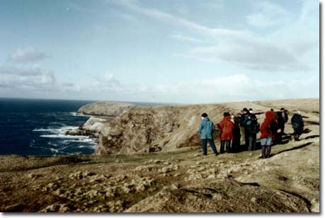 Walking along a cliff edge